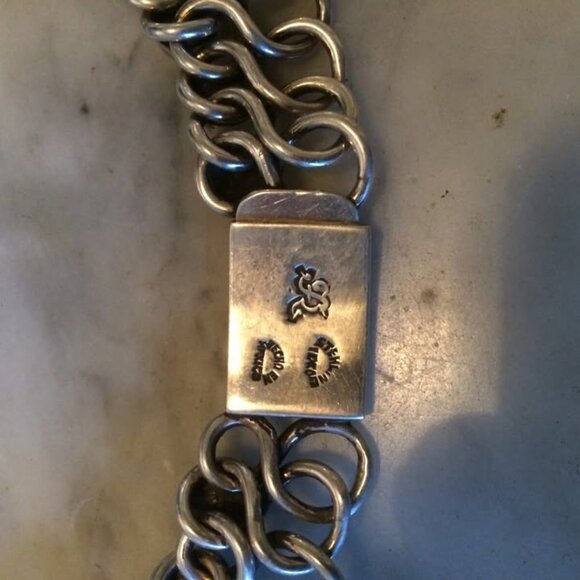 Vtg '80 Cleopatra collar choker onyx sterling silver 925 Taxco necklace 139 gr. - Picture 3 of 4